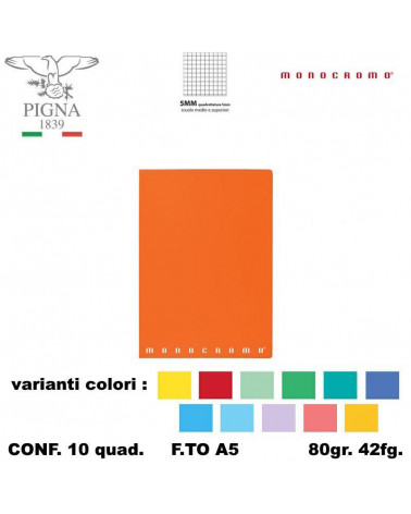MONOCROMO QUADERNO 42FG. 5MM [10PZ]