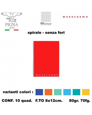 MONOCROMO MINI QUADERNO SPIRALE A7  8X12-5MM [20PZ]