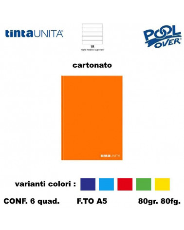 TINTA UNITA QUADERNO CARTONATO 80FG 1R 98297 [6PZ]