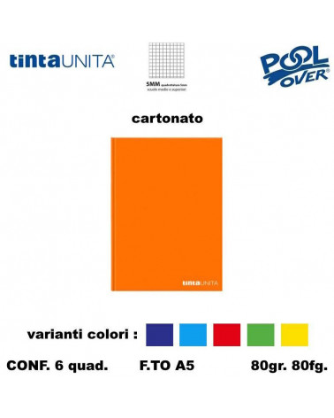 TINTA UNITA QUADERNO CARTONATO 80FG 5MM 98298 [6PZ]