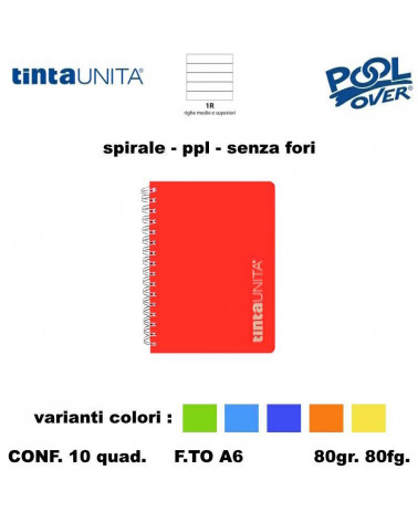 TINTA UNITA MINI QUADERNO SPIRALE A6 PPL 80FG. 1R 98946 [10PZ]