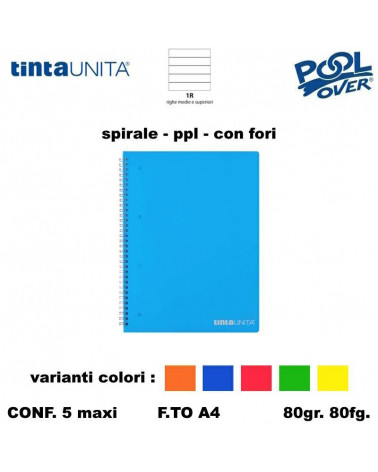 TINTA UNITA MAXI SPIRALE PPL FORI 80FG 1R 98938 [5PZ]