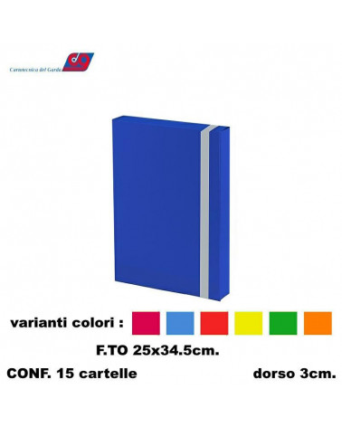 GARDA CARTELLA CON ELASTICO A4 DORSO 3 C.DEL [15PZ]