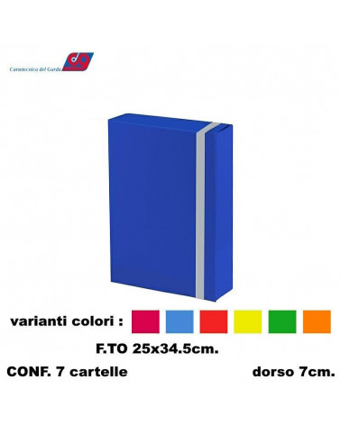 GARDA CARTELLA CON ELASTICO A4 DORSO 7 C.DEL [7PZ]