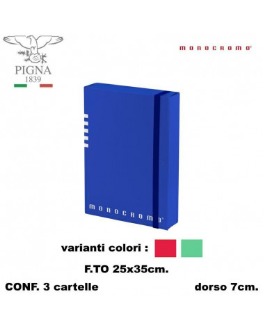 MONOCROMO CARTELLA CON ELASTICO A4 DORSO 7  [3PZ]