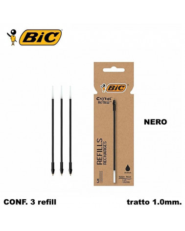 BIC REFIL RE-NEW NERO 3PZ