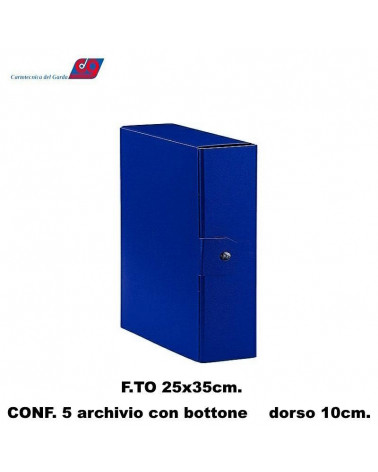 GARDA ARCHIVIO BOTTONE 25X35 BLU-DORSO 10 C.DEL [5PZ]