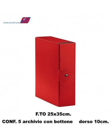 GARDA ARCHIVIO BOTTONE 25X35 ROSSO-DORSO 10 C.DEL [5PZ]