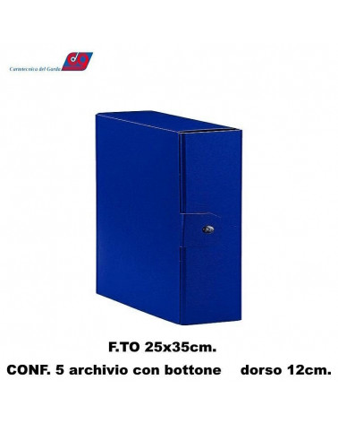GARDA ARCHIVIO BOTTONE 25X35 BLU-DORSO 12 C.DEL [5PZ]