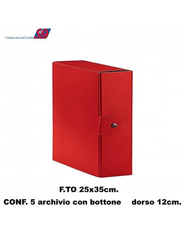 GARDA ARCHIVIO BOTTONE 25X35 ROSSO-DORSO 12 C.DEL [5PZ]