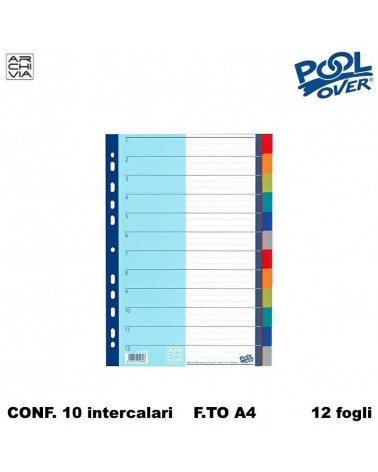 ARCHIVIA INTERCALARE DIVISORIO A4 12TASTI PPL 95605 [10PZ]