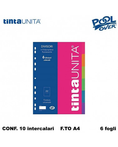 TINTA UNITA INTERCALARE DIVISORIO A4 6TASTI PPL 98670 [10PZ]