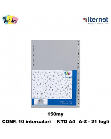 ITERNET INTERCALARE DIVISORIO A4 21TASTI ALFABETICO PPL [10PZ]