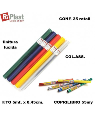 RI PLAST COPRILIBRO ROTOLO COVERLUX 5MT.ASSORTITO[25PZ]