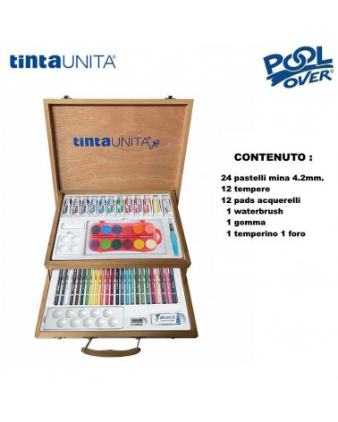 TINTA UNITA VALIGETTA LEGNO 2PIANI PASTELLI/TEMPERE/ACQUERELLI 50846