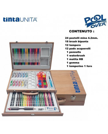 TINTA UNITA VALIGETTA LEGNO 3PIANI PASTELLI/BRUSH/TEMPERE/ACQU.50848