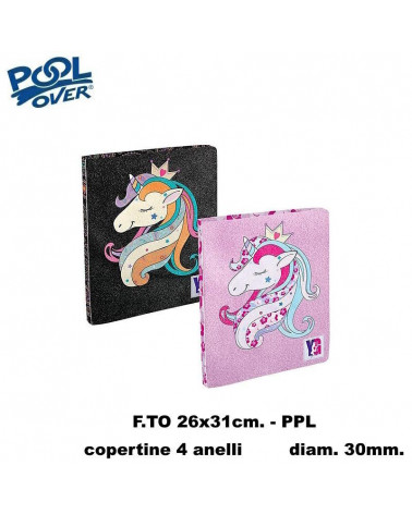 POOL OVER COPERTINA A4 4 ANELLI PPL 030 UNICORN 51098