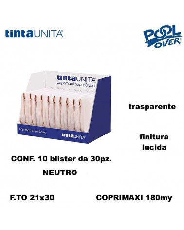 ASS.TO TINTA UNITA COPRIMAXI SUPERCRISTAL 180MY NEUTRO 300PZ