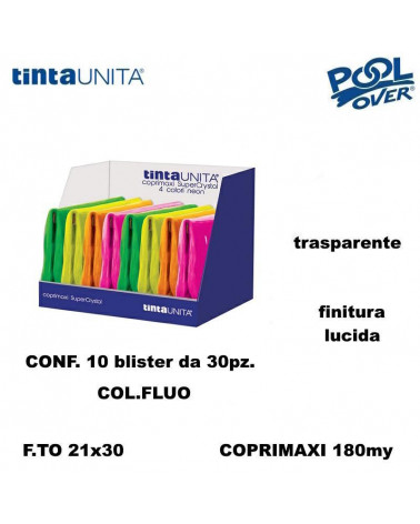 ASS.TO TINTA UNITA COPRIMAXI SUPERCRISTAL 180MY FLUO NEON 240PZ