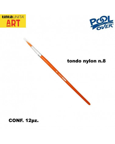 TINTA UNITA PENNELLO TONDO NYLON N.8 [12PZ]