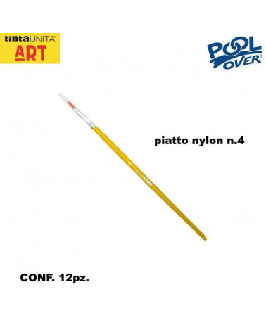 TINTA UNITA PENNELLO PIATTO NYLON N.4 [12PZ]