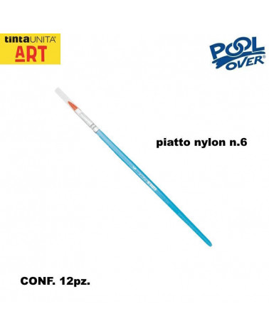 TINTA UNITA PENNELLO PIATTO NYLON N.6 [12PZ]