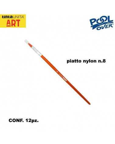 TINTA UNITA PENNELLO PIATTO NYLON N.8 [12PZ]