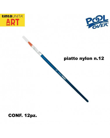 TINTA UNITA PENNELLO PIATTO NYLON N.12 [12PZ]