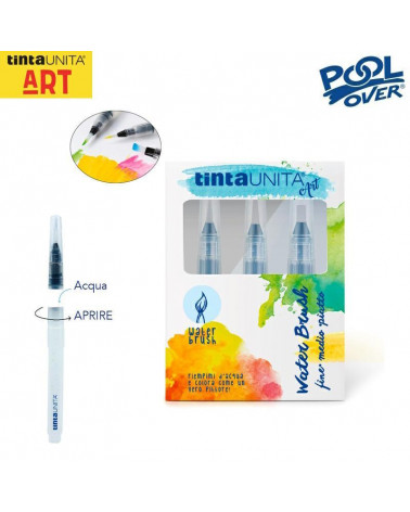 TINTA UNITA PENNELLO WATER BRUSH ART BLISTER ASS. 3pz.