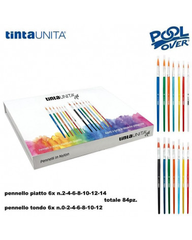 TINTA UNITA ASS.TO 84 PENNELLI TONDO/PIATTO