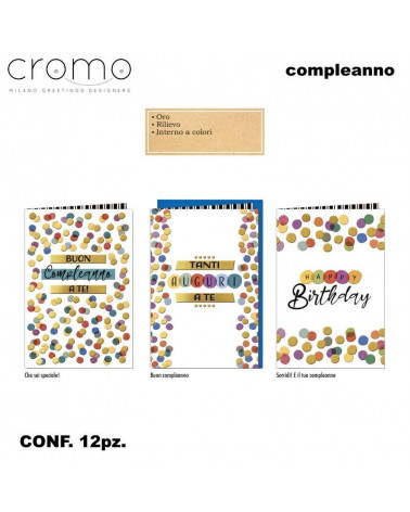 CROMO BIGLIETTI COMPLEANNO BC.9077 [12PZ]