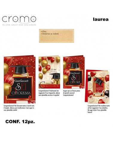 CROMO BIGLIETTI LAUREA PALLONCINI LA.8194 [12PZ]
