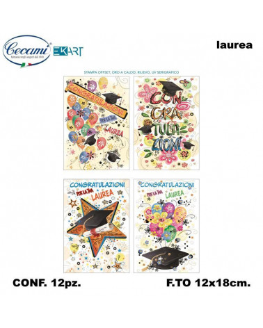CECAMI BIGLIETTI AUGURI LAUREA 00111 [12PZ]