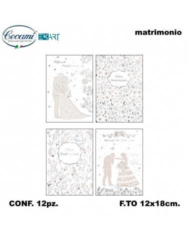 CECAMI BIGLIETTI FELICE MATRIMONIO TRANSPRINT 10165 [12PZ]