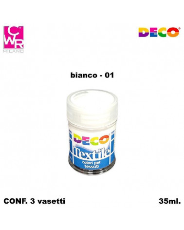 CWR COLORE PER STOFFA FLACONE BIANCO 01 35ml. [3PZ]