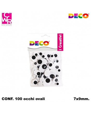 CWR OCCHI MOBILI ADESIVI OVALI 7x9mm. CONF.100pz.