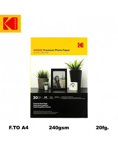 KODAK CARTA FOTOGRAFICA INK JET PREMIUM SUPER GL 240g.A4 20fg.KP0093