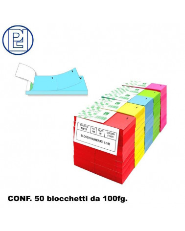 PICARTA BLOCCHI CASSA NUMERATI 1-100 RIFFA-11010 [50PZ]