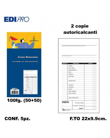 EDIPRO CONTO RISTORANTE 50X2  E5343C [5PZ]
