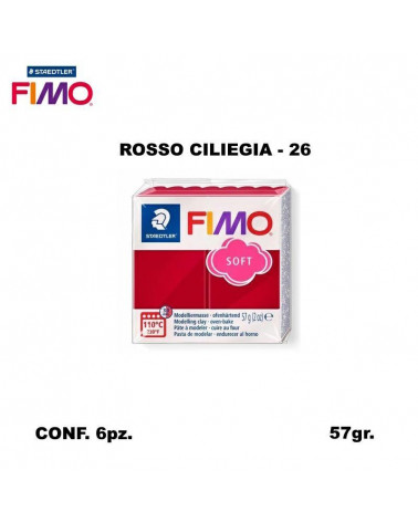 STAEDTLER PASTA FIMO SOFT 8020-26 ROSSO CILIEGIA [6PZ]