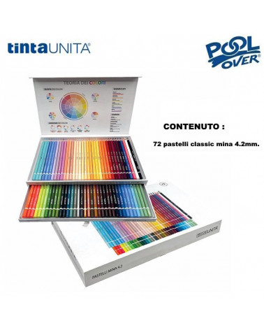 TINTA UNITA CASSETTIERA MAGNETICA 2 PIANI 72 PASTELLI CLASSIC