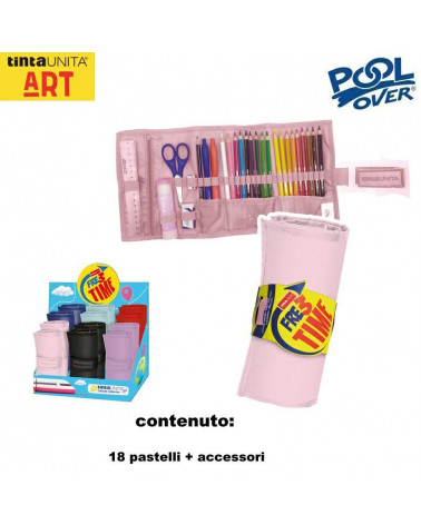 TINTA UNITA ART ROTOLO FREE TIME 18 PASTELLI+ACCESSORI