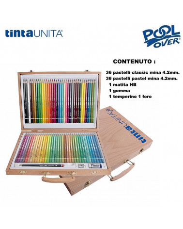 TINTA UNITA VALIGETTA LEGNO 72 PASTELLI 36+36
