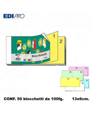 EDIPRO BLOCCHI CASSA NUMERATI 1-100 RIFFA-E5406 [50PZ]