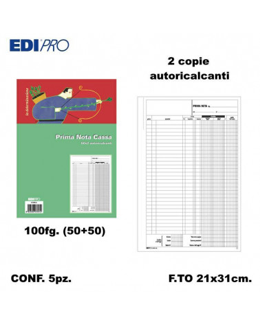 EDIPRO PRIMA NOTA CASSA 21X31 2C. E5356A [5PZ]