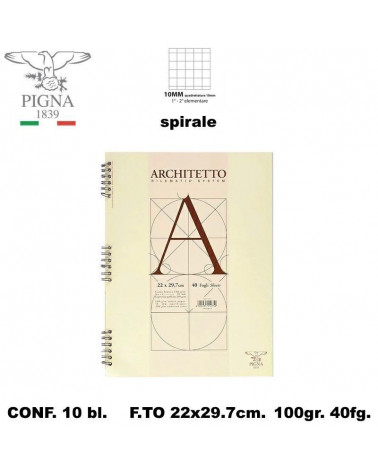 ARCHITETTO NOTES SPIRALE 40FG.1CM BLOCCO [10PZ]