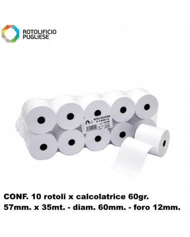 ROTOLO 57MM.DIAM.60  CALCOLATRICE [10PZ]
