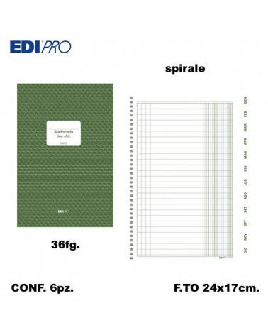 EDIPRO SCADENZARIO SPIRALE A5 36FG. E4023 [6PZ]