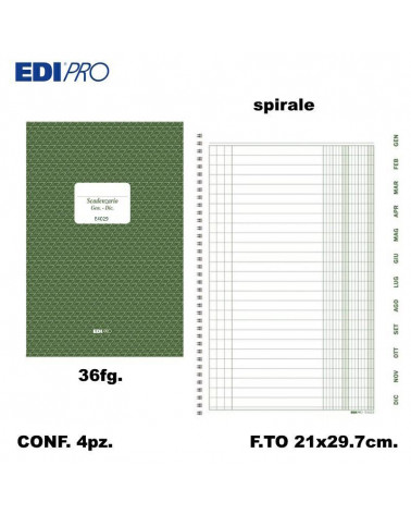 EDIPRO SCADENZARIO SPIRALE A4 36FG. E4029 [4PZ]