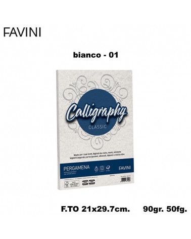 FAVINI PERGAMENA CALLIGRAPHY 90GR.50FG.A4 BIANCO 01